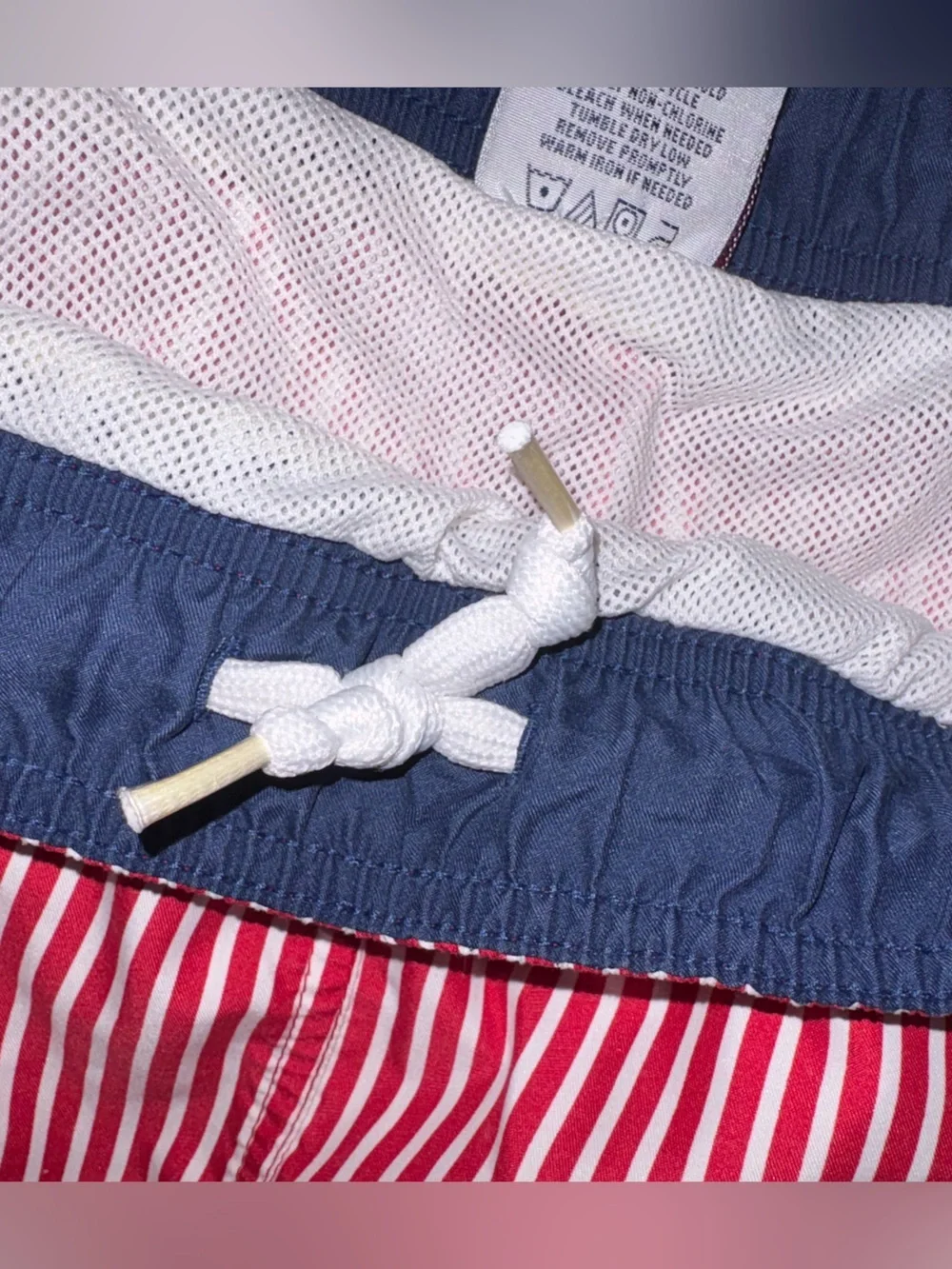 Phat Farm Red White Striped Swim Trunks Men’s XL Y2K Cargo Board Shorts